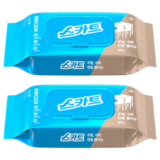 스카트 주방 식탁 전용 물티슈 40매, 2개