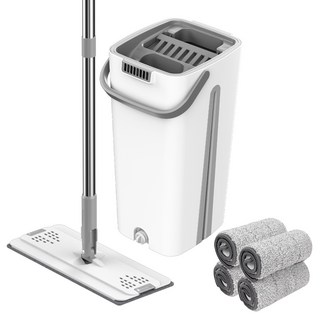 comet 家用免手洗拖把 + 4個超細纖維拖布, 1套