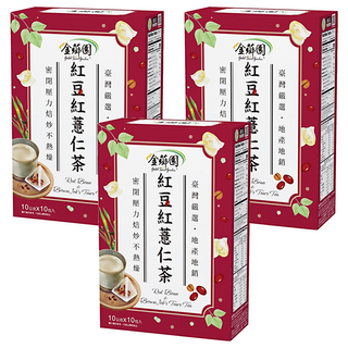 金薌園 紅豆紅薏仁茶 Set, 精選本地優質穀物 無咖啡因, 10g, 10包, 3盒