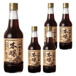 KIKKOMAN 龜甲萬 丸大豆本釀醬油 使用非基因改造完整大豆釀造 簡單配方不添加甜味劑 不添加防腐劑、焦糖色素, 500ml, 5瓶