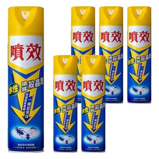 噴效 水性噴霧殺蟲劑, 600ml, 6瓶