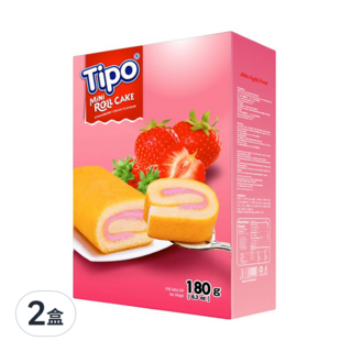 Tipo 瑞士捲 草莓口味, 180g, 2盒