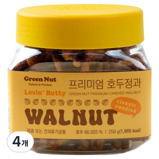 그린너트 프리미엄 호두정과, 250g, 4개