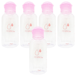 台灣 COSMOS PET 蓋瓶 款式隨機 75ml, 透明色, 5個