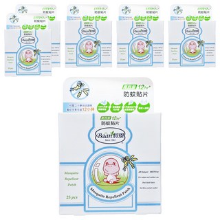 Baan 貝恩嬰兒防蚊貼片 檸檬桉精油 長效12小時驅蚊 單片包裝, 2g, 6盒
