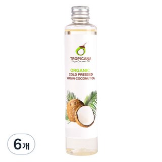 TROPICANA 冷壓初榨椰子油 臉&身體用, 100ml, 6個