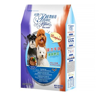 LCB 藍帶廚坊 成犬/全犬種用飼料，添加OMEGA 3 & 6，啤酒酵母，酵素與乳酸益菌，呵護毛髮健康, 菲力牛排+新鮮野菜, 3.5kg, 1袋
