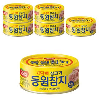 동원 라이트 스탠다드 참치, 250g, 6개
