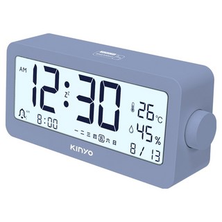 Kinyo 文青極簡旋鈕式電子鐘, 藍色