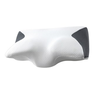 HONDONI 日式人體工學5D牛角型記憶護頸/止鼾枕 高枕無憂, 1個, 白色, 60 x 35 x 7.5cm
