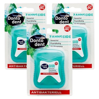 dm Dontodent 含蠟薄荷味牙線, 100m, 1個, 3個