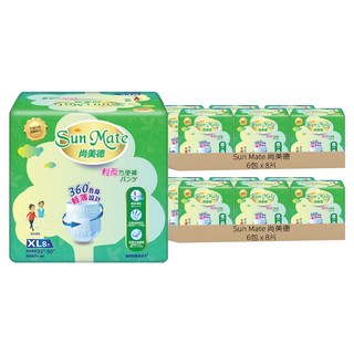 Sun Mate 尚美德 成人褲型紙尿褲 輕柔方便褲, 8片, 12包