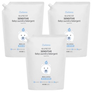 [비건라이프] 베비언스 센서티브 베이비 세탁세제 리필, 2.2L, 3개