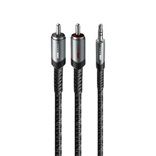 CODEWAY 3.5mm to 2RCA 高傳真音質 音源線 適用各類音響設備 10m, 黑色, 單一商品, 1條