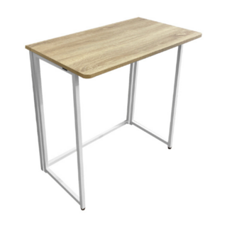 KI WISH 居家生活 摺疊桌 80 X 45 X 74cm 免組裝 摺疊收納 餐桌 書桌 工作桌, 橡木紋