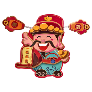 葉子小舖 立體磁吸冰箱貼 Set 3, 財神爺 一夜暴富, Small (approx 1-2/)