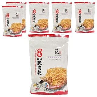 軒記台灣肉乾王 原味杏仁脆豬肉乾, 100g, 6包
