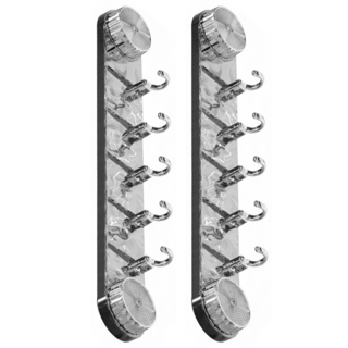 波紋吸盤摺疊掛鉤 40 x 6 x 3.2cm, 透灰色, 2個