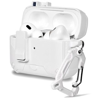 Onour AirPods Pro 2代 Magsafe 鎖扣防撞保護殼 + 登山扣環 + O型環套組, 1套, 白色, OPP-1RB