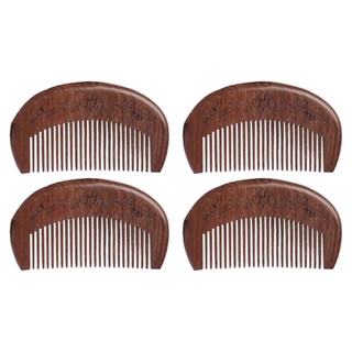 檀木梳 10cm 2入, 檀木色, 2組