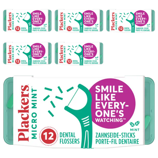 plackers 派樂絲 Micro 牙線棒 薄荷口味, 12支, 6盒