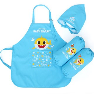 IWill COMPANY 碰碰狐 兒童防水鯊魚寶寶 New Kids 圍裙 + 袖套2件 + 頭巾組 WG2058
