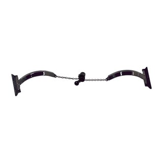 DAYA 法式C彎流光不鏽鋼錶帶 Apple Watch, 俐落黑, 1條