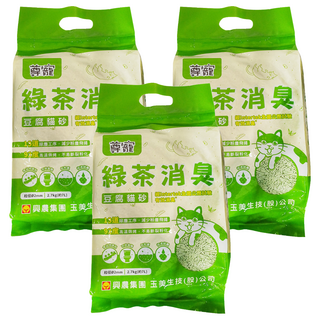 尊寵 消臭豆腐砂, 綠茶, 2.7kg, 3包