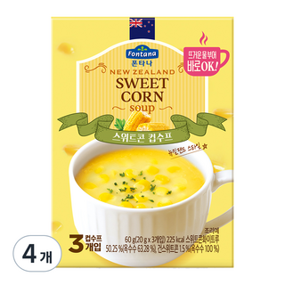 폰타나 뉴질랜드 스위트콘 컵수프, 60g, 4개