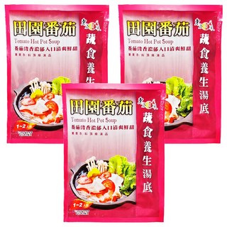 東方韻味 蔬食養生田園番茄火鍋湯底, 70g, 3包