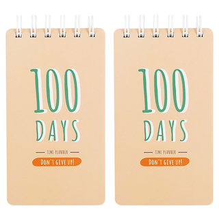 珠友文化 自填式100天計劃本, 素奶茶, 2本