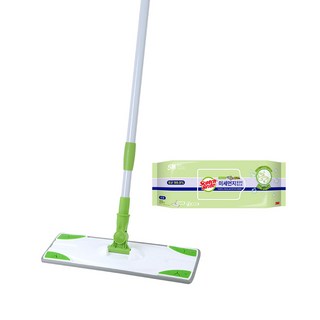 3M Scotch-Brite 百利 基本大型拖把 + 雙效升級濕拖清潔布 大型 25張, 1套