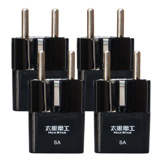 太星電工 旅行用插頭 SA - 多國插座轉換器, 黑色, 4個, 6.4cm