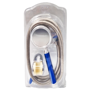 超強加壓鋁合金蓮蓬頭 Set, 增壓500%, 省水2倍, 藍色, 1組