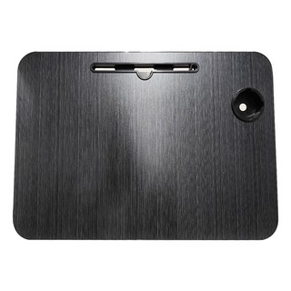 品屋 床上小桌板 70*48*32 無抽屜（卡槽+杯托）, 拉絲黑