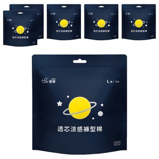 icon 愛康 透芯涼感褲型棉，高效吸收, 清爽不黏膩, 植萃精油, 貼合身形, L, 2片, 6包