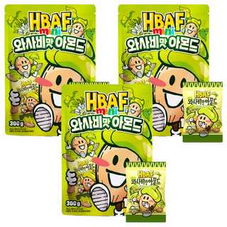 HBAF 杏仁果 芥末味, 300g, 3包