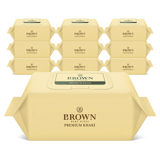 브라운 프리미엄 카키 아기물티슈 캡형, 73g, 70매, 10개