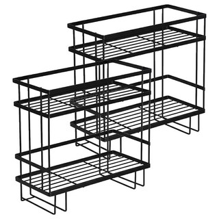 德利生活 水箱馬桶雙層置物架 黑色 浴室收納 居家收納, 2入