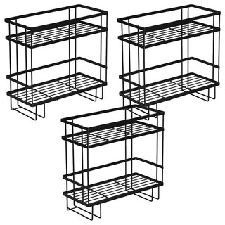 德利生活 水箱馬桶雙層置物架 黑色 浴室收納 居家收納, 3入