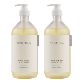 나인밀라 퓨어 히노끼 바디워시 블랙베리향, 1L, 2개