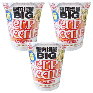 NISSIN 日清 CUP NOODLE 合味道 謎肉增量大杯麵 醬油風味 103g, 3入