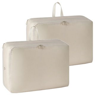 MODCON 摩肯 雙拉鍊羽絨衣物壓縮收納包 斜紋布+防潑水尼龍布 旅行收納