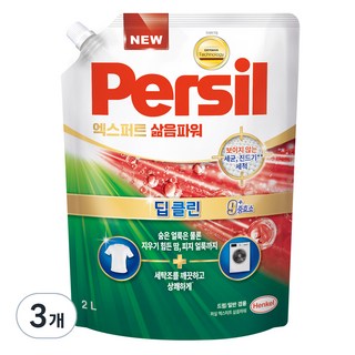 퍼실 엑스퍼트 삶음파워 겸용 액상세제 리필, 2L, 3개