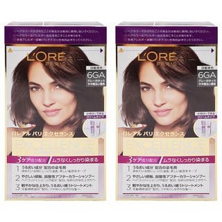 L'OREAL PARiS 巴黎萊雅 台灣公司貨 優媚霜三重護髮雙管染髮霜, 6GA自然霧棕, 2組