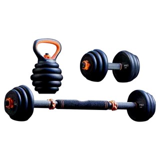 MICHAEL FITNESS 麥克健身 6合1可調節啞鈴 壺鈴把手 + 壺鈴底座 + 基礎啞鈴套組 15kg, 單一商品, 單一顏色