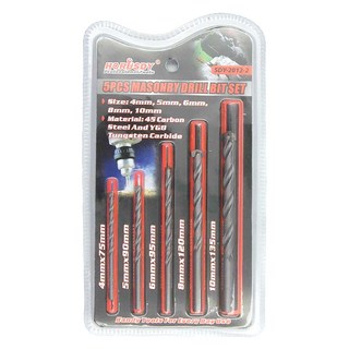 HORUSDY 5個水泥鑽尾組 4mm 5mm 6mm 8mm 10mm 45號碳鋼和YG8鎢鋼, 1組