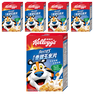 家樂氏 Kellogg's FROSTIES 東尼香甜玉米片 - 低脂, 高纖, 5種維生素, 無香料與色素, 健康早餐好選擇, 175g, 5盒