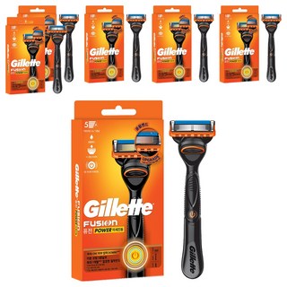 Gillette 吉列 正品 Fusion Power 刮鬍刀手柄 + 刀片組, 6套