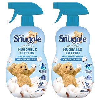 Snuggle 熊寶貝 Huggable Cotton 雙倍柔軟織物除臭劑 正裝, 2個, 470ml